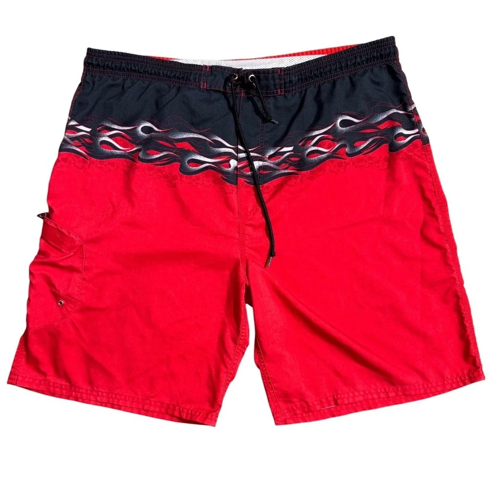 Vintage OP Board Shorts Men's 38″ Waist 90s Ocean Pacific Swim Trunks